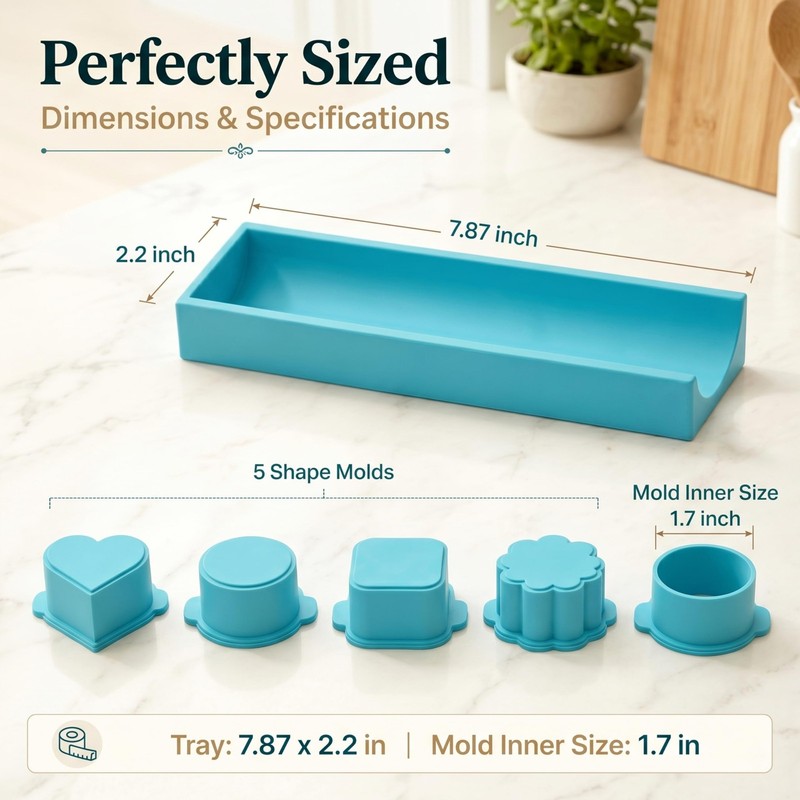 5 PCS Cake Pop Mold Set with 7.87-inch Tray, Heart Square Cloud Oval Round 3D Pr gallery