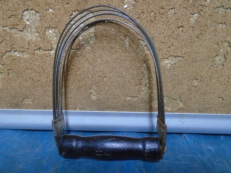 Vintage Androck USA Pastry Cutter Dough Blender Black Painted Wood Antique