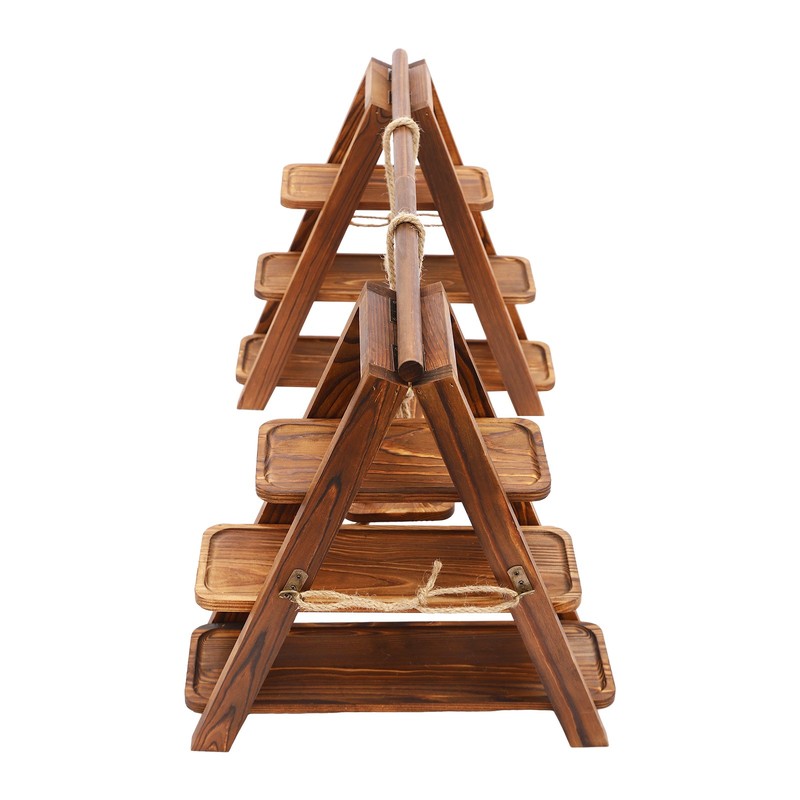3-Tier Solid Wood Dessert Stand Charcoal Finish - Cake Pastry Display gallery