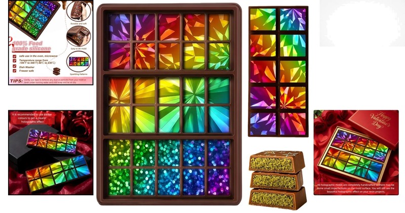 Food-Grade Holographic Chocolate Mold - Safe, Easy Clean, Temperature Resistant gallery