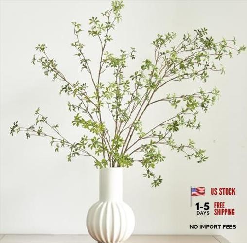 Artificial Greenery Stems, 47”Tall Fake Plants Branches, Real Touch 1. Green