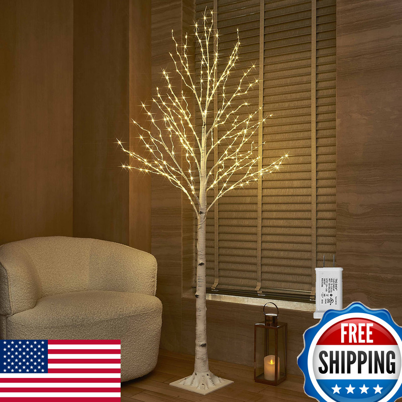 Baolitvine Lighted Birch Tree Plug In 330 Fairy Lights 6Ft Twig Tree Lights For