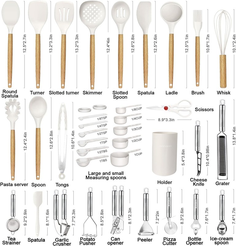 Cooking Utensils Set- 35 PCs Kitchen Utensils with Grater,Tongs, Spoon gallery