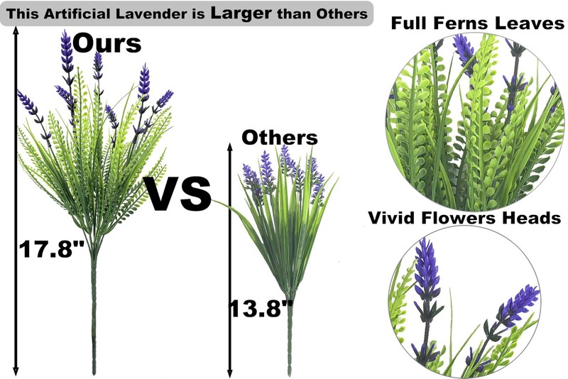 Thinktral 17.8 Tall Artificial Faux Plants Flowers For Outdoor Spring Summer gallery