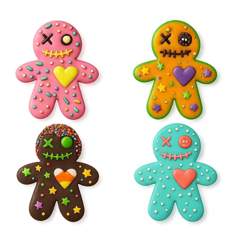 Unique Gingerbread Man Cookie Cutter & Stamp - 4x3.2" Halloween Baking Tool gallery