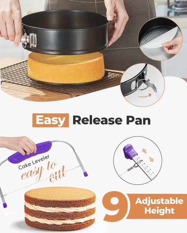 700pcs Cake Decorating Kit, Baking Supplies with Springform Pans, Cake Turnta... gallery
