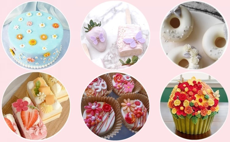 Flower Silicone Molds,9pcs Rose Leaf Daisy Sunflower Chrysanthemum Small gallery