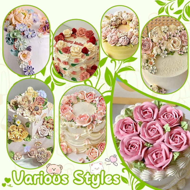 Fondant Rose Piping Tips Set Stainless Steel Cake Decorating Pastry 7 PCS gallery