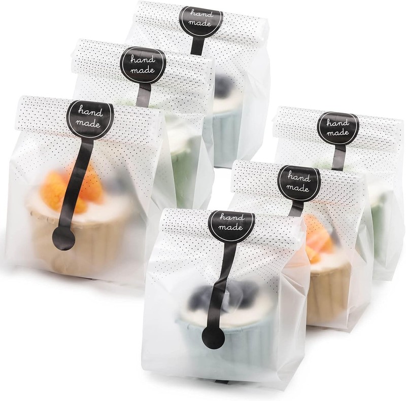 400Pcs) 200 Pack Translucent Cellophane Bags for Bakery Party Supplies (9×3.4