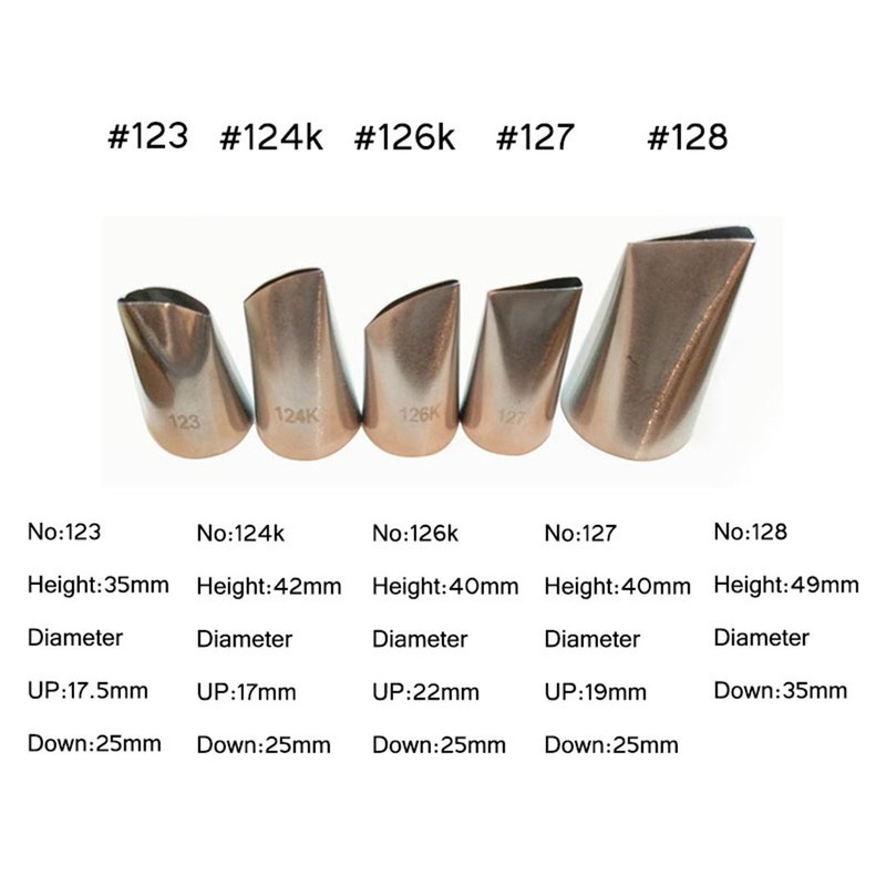 5 piece Stainless Steel Rose Flower Piping Tips Piping Nozzles Cake Decoratin... gallery