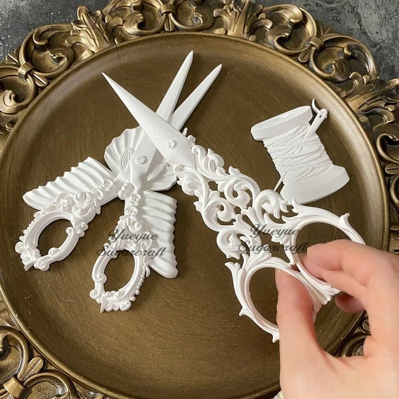 Scissors Silicone Mold Relief Epoxy Resin Plaster Fondant Sewing Set Mould gallery