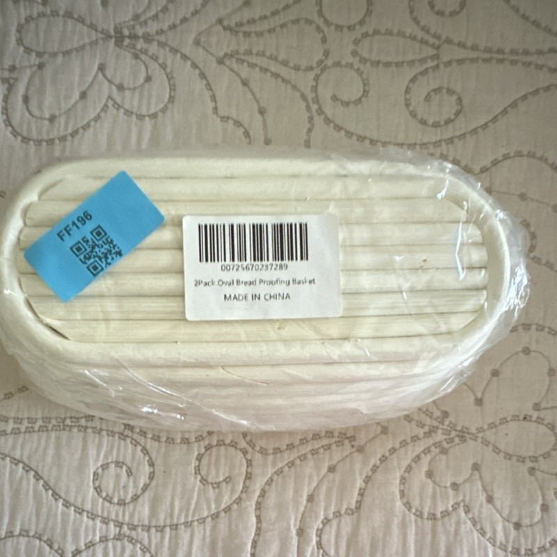 2 Pack Oval Wicker Bread Proofing Basket White for All Occasions