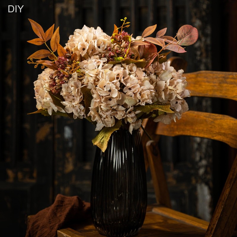 Topia Silk Fall Flowers Artificial Silk Dried Hydrangea Artificial Fall Flowers gallery