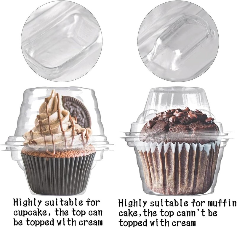 50 Pack Stackable Cupcake Containers - Clear Cupcake Boxes for Elegant Treats gallery