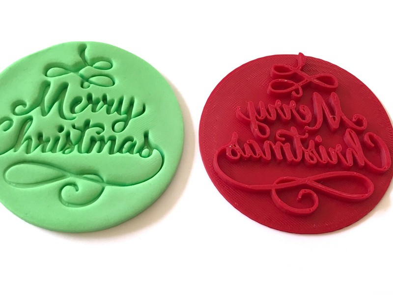 Merry Xmas Seasons Greetings Naughy or Nice Santa Hohoho Cookie Fondant Stamp gallery
