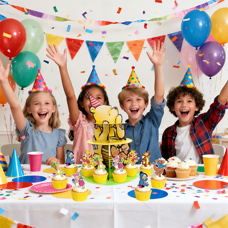 Winnie Birthday Cake Stand Winnie The Pooh Party Decoration Kids Cake Topper Set gallery