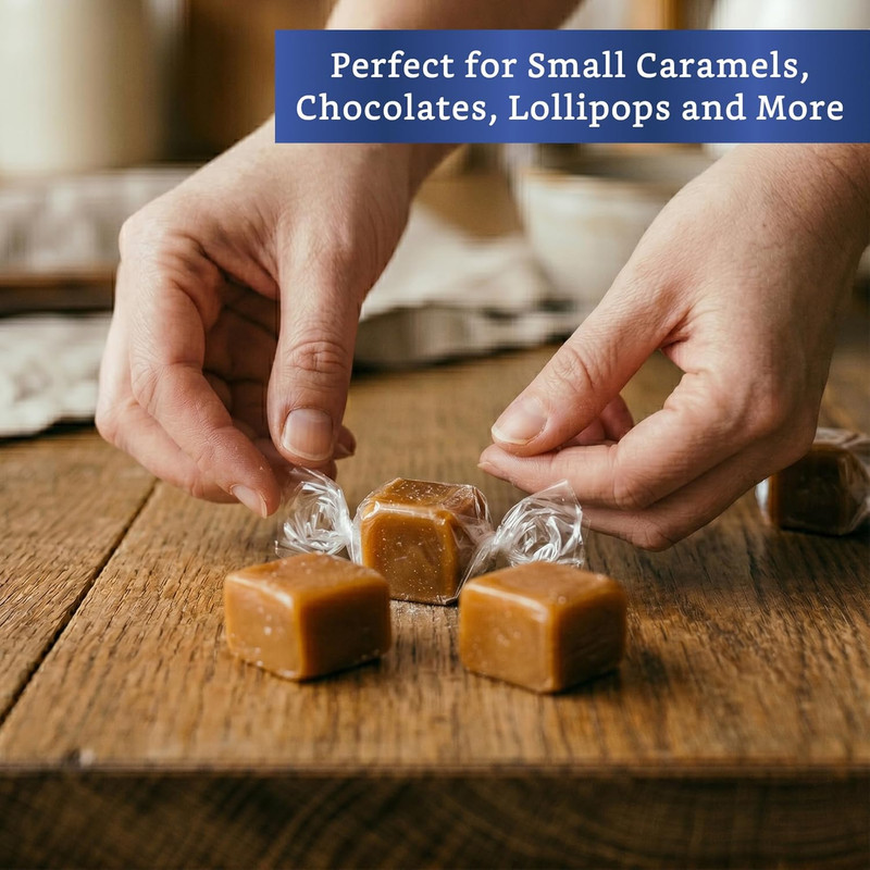 Clear Candy Wrappers for Caramels (600 Pcs 2.5 x 3.5 inches) - Natural Clear Cel gallery