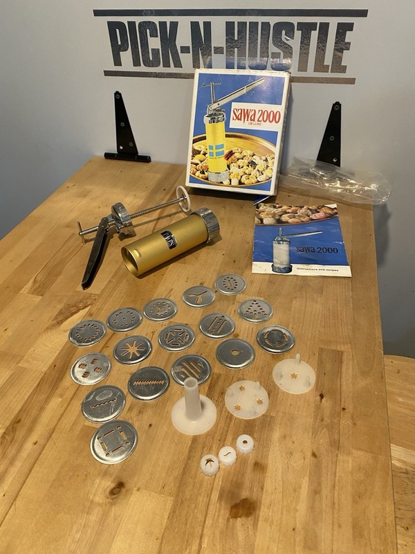 Vintage SAWA 2000 Deluxe Cookie Press in Box Recipes Sweden