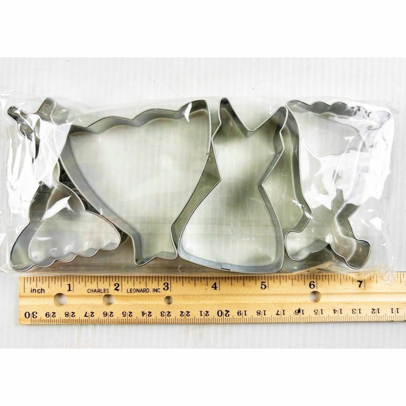 BARBIE Cookie Cutters Dresses Dress Up Metal Set of 4