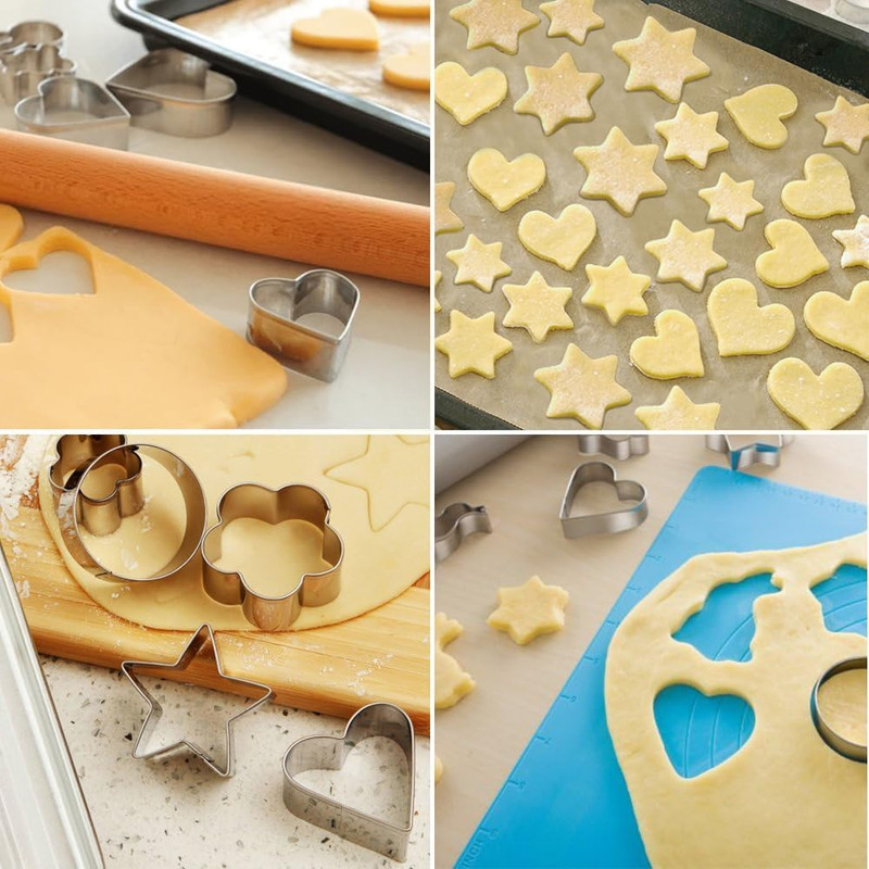 30-Pack Mini Cookie Cutters Set Stainless Steel Shapes for Baking Fondant Clay gallery