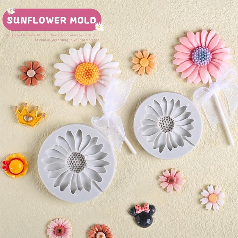 2PCS Chrysanthemum Flower Silicone Molds for Elegant Cake & Chocolate Artistry gallery