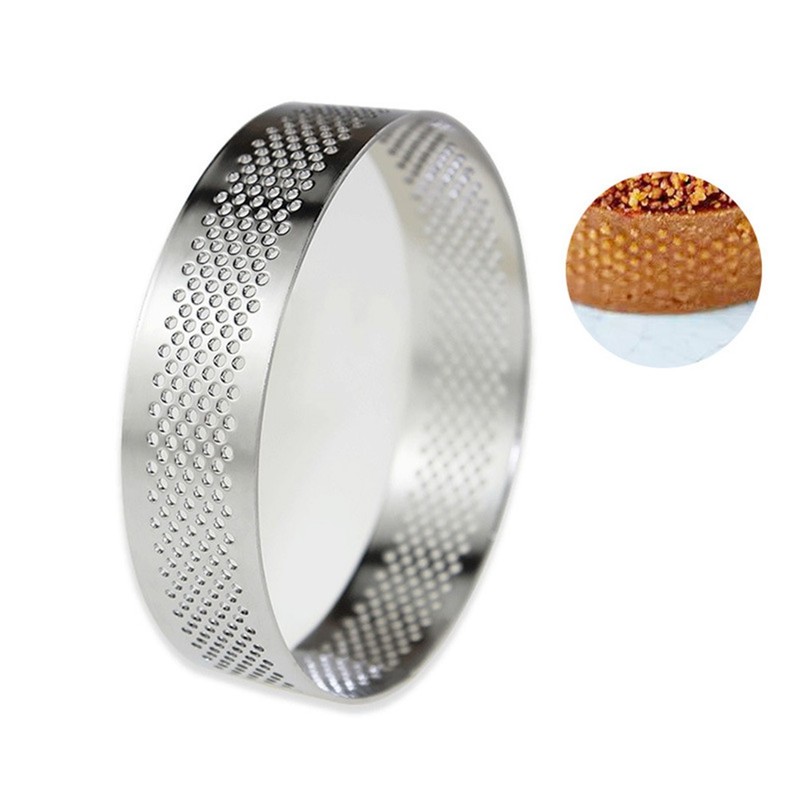 circle baking Pastry Round Perforated Tart Rings For Baking gallery