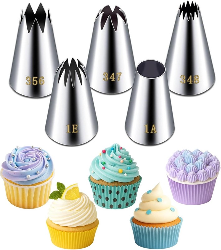 5-Piece Cake Decorating Piping Tips Set - Food-Grade Stainless Steel gallery