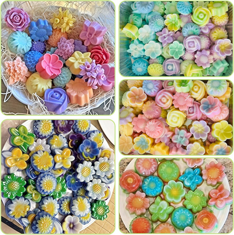 R HORSE 42Pcs Mini Size Silicone Molds, 2 X 0.8 Inch Cupcake Multi Flower Shapes gallery