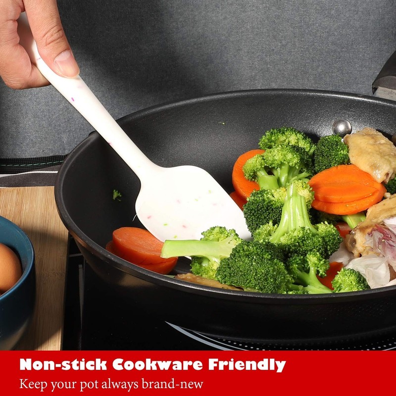 Heat Resistant Silicone Spatulas Set 6pcs, Seamless Design Non-Stick Mixing S... gallery