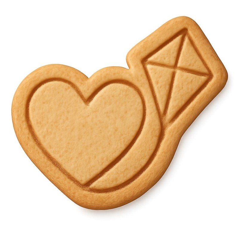 Heart with Kite Cookie Cutter & Stamp, Fondant & Clay – 4×3.2
