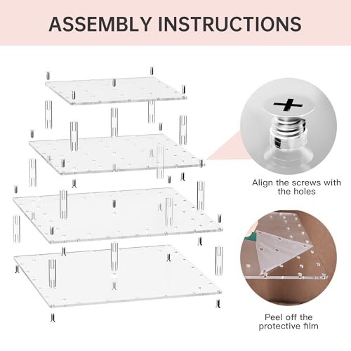 4 Tier Cake Pop Stand, 56 Holes Acrylic Lollipop Holder with Non Slip Pads, Clea gallery