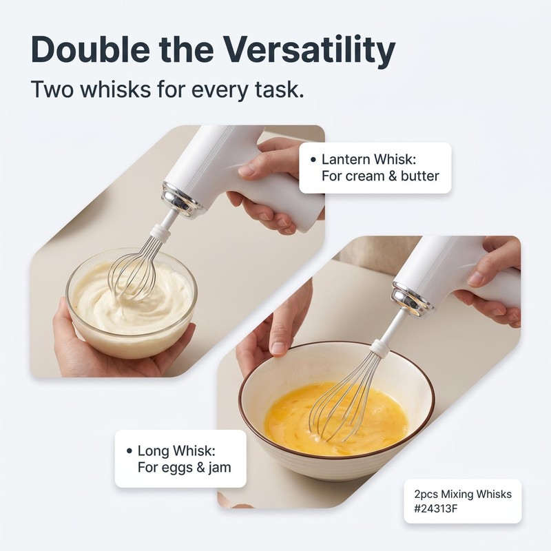 Egg Beater, Hand Mixer Handheld Egg Whisk, Cordless Kitchen Handheld Mixer 3 ... gallery