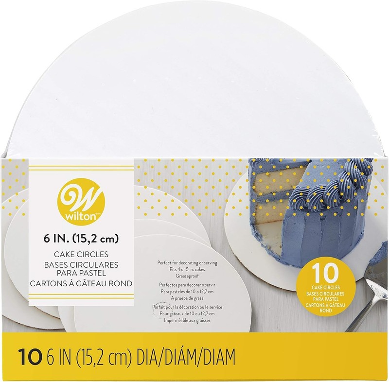 Wilton 6-Inch White Cake Circles, Sturdy Greaseproof Cake Boards