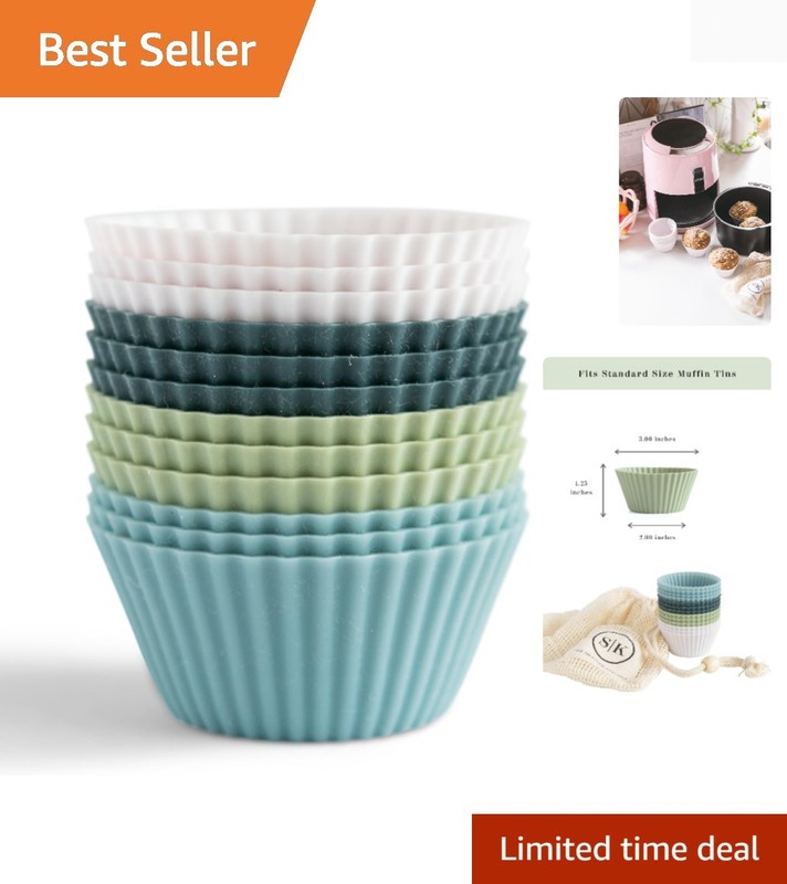 Reusable Silicone Baking Cup Silicone Muffin Liners for Cupcakes, BPA Free, R…