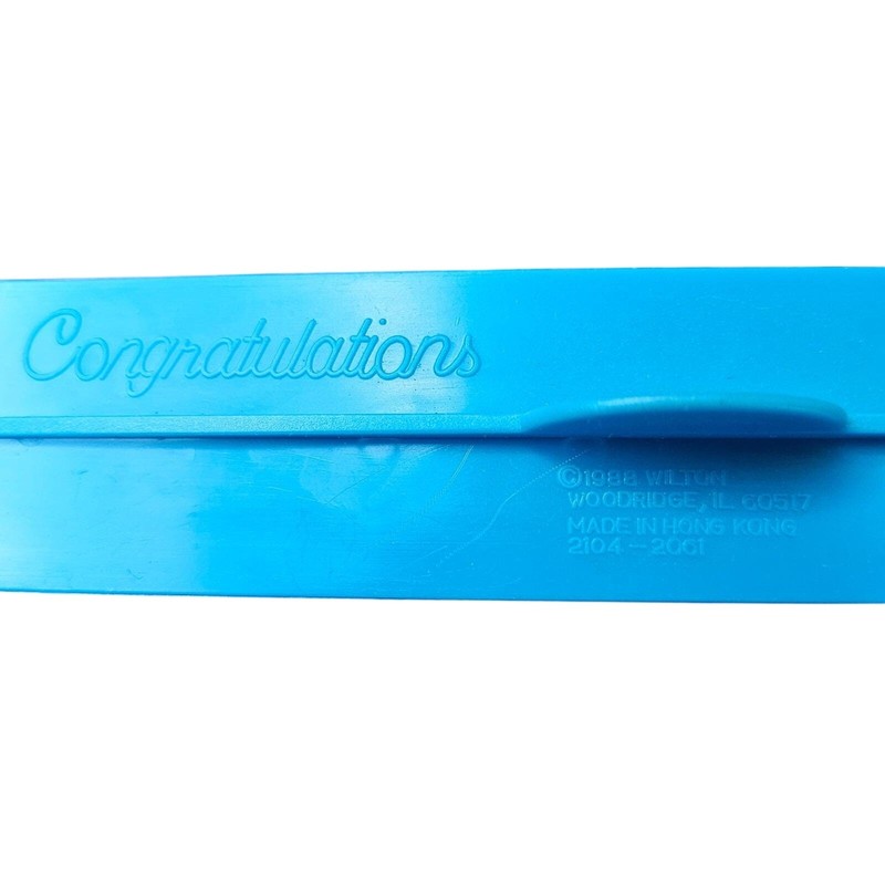 Wilton Cake Message Press Set 1988 Blue 6pc 2104-2061 Happy Birthday Anniversary gallery