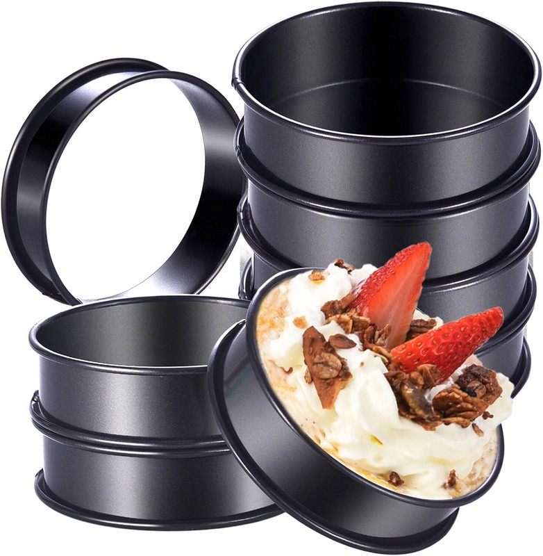 8Pack Crumpet Rings NONSTICK English Muffin Rings 4 Inch – Stainless Steel Do…
