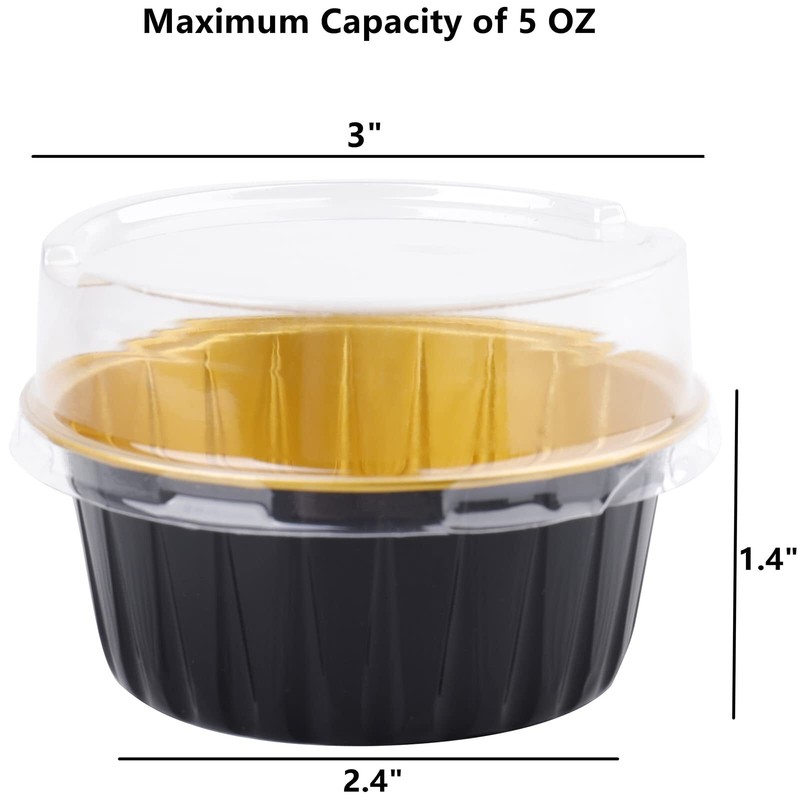 100 Pcs Baking Cups with Lids 3" Cupcake Tin Pan Holder for Wedding Party gallery