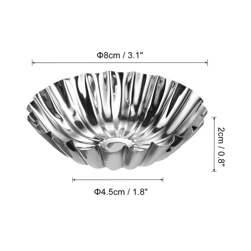 20pcs Cupcake Mold, Stainless Steel Mini Cupcake Cake Pans 3.1 x0.8inch gallery