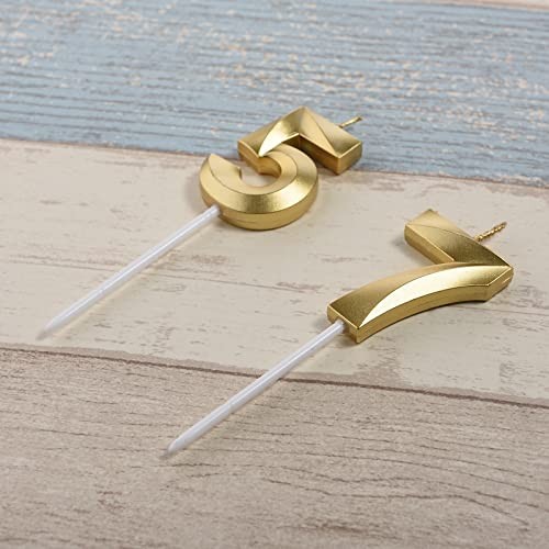Gold 75th & 57th Birthday Candles,Gold Number 75 57 Cake Topper for Birthday gallery