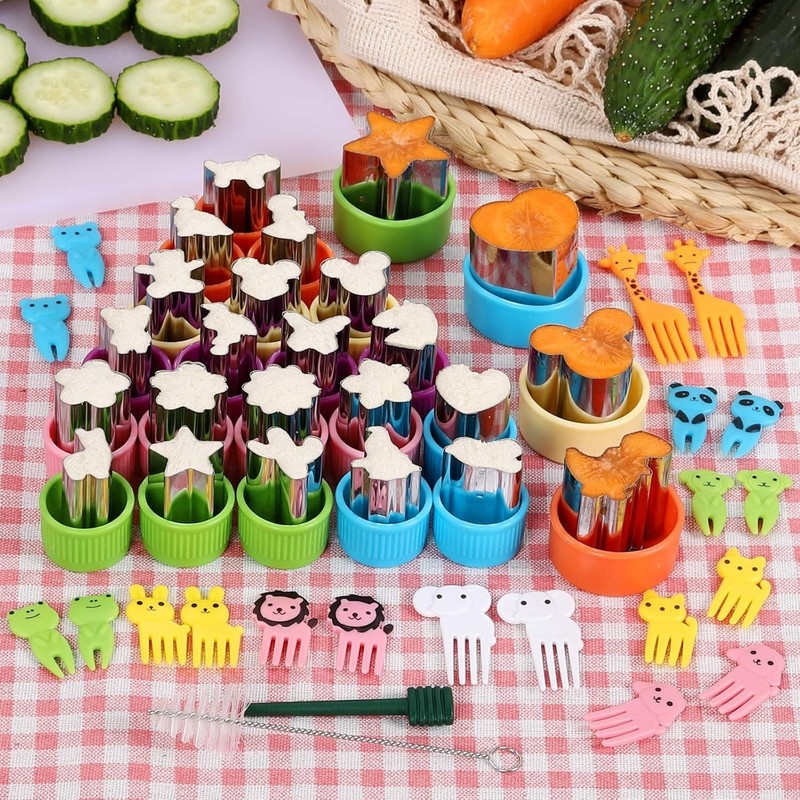 Juego de formas de cortador de verduras 24 piezas hornear y comer para niños NEW gallery