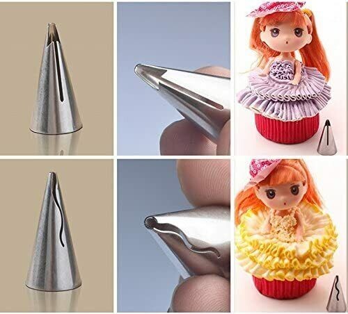 7PCS Ruffle Piping Tips Twist Nozzle Cupcake Doll Dress Cake Decorating Set gallery