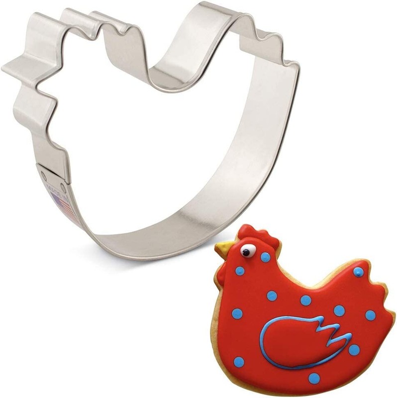 Chicken Metal Cookie Cutter 3 1/2 Inch – Ann Clark – US Tin Plated Steel