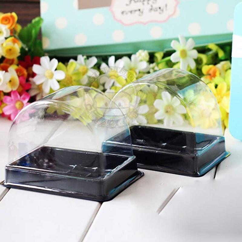 50 Pcs Roll Cake Box Set Single Personal Swiss 3.15"x2.17"x2.75", Black gallery