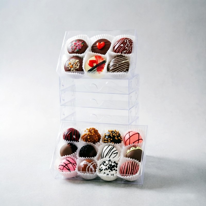 15PCS 7×4.3×1.5 Inch Clear Chocolate Covered Ore Boxes Cookie Boxes with Wind…