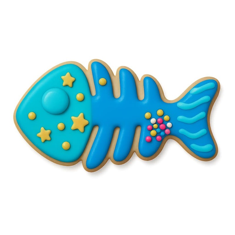 Fish Bone Cookie Cutter - 4x1.9 Inches, Fun and Unique Baking Tool gallery