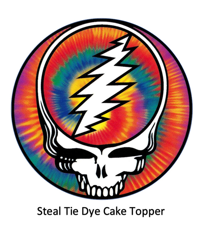 1- SYF Steal Face Tie Dye edible wafer paper round cake topper, Choose size