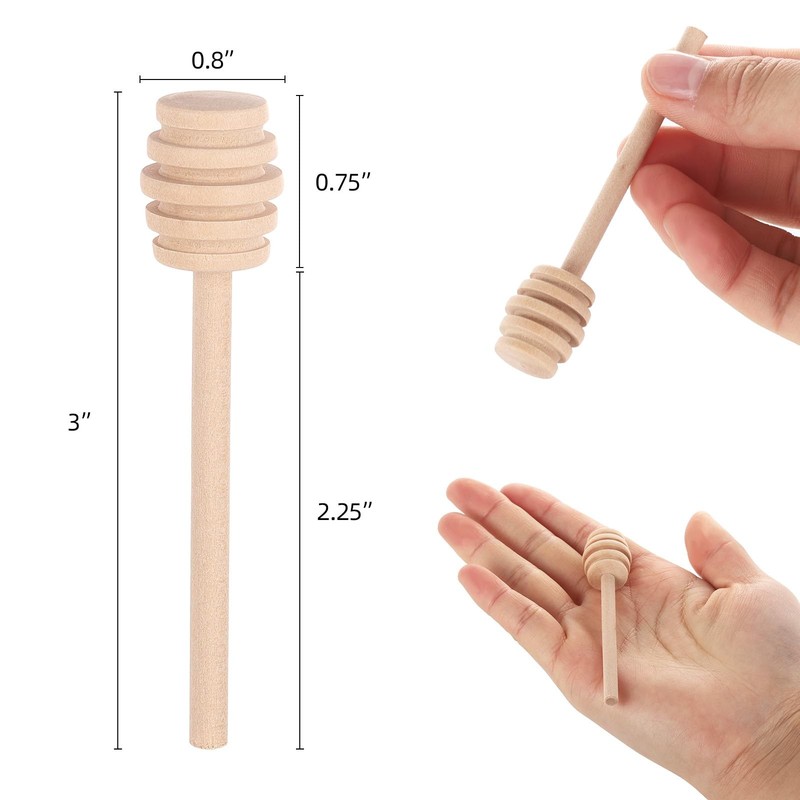 Honey Dipper Sticks, 3 inch Mini Wooden Honey Stick Stirrers for Bridal Favors gallery