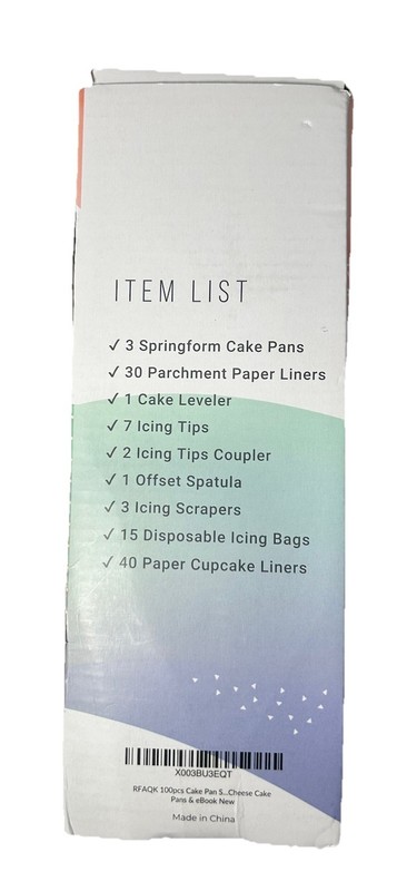 RFAQK 100 Pc Cake Pan Set gallery