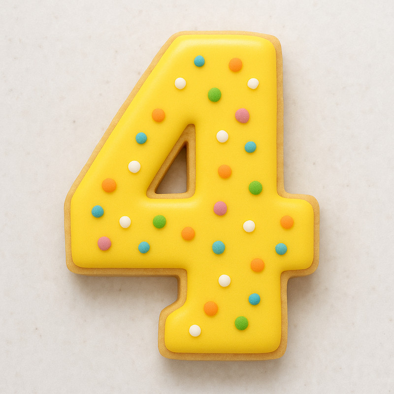 Number 4 Cookie Cutter: 3.5″