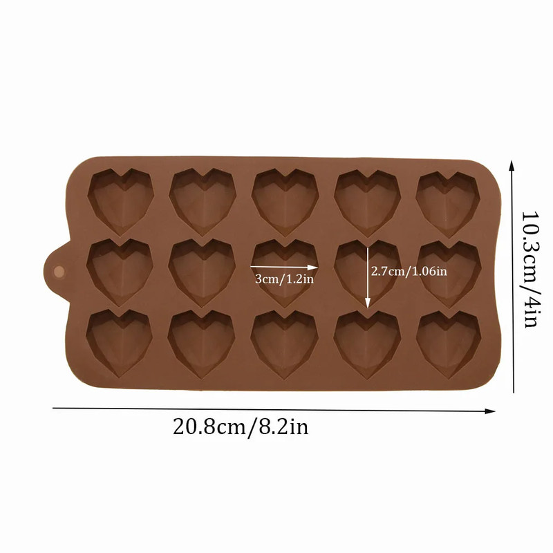 Heart Shape Silicone Chocolate Mold Food Grade Biscuits Candy Mould DIY Fondant